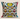 Front view of the NIZARRA Ndebele-inspired cushion featuring bold black-and-white zigzags with yellow, blue, orange and pink accents.