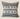 Grey, black and white Swazi-inspired cushion with horizontal stripes, leaf motifs and small red accents on a plain neutral background.