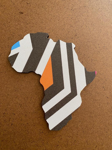 MoTSO DeSIGNED African Map Handmade Coasters Orange