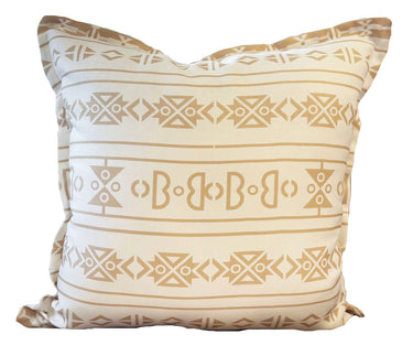 Decorative pillow with geometric pattern on a white background