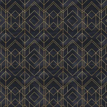 Midnight Geometry – Black & Gold Wallpaper