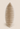 Side profile of a cream faux fur cushion with horizontal channel stitching, shown upright on a warm neutral background.
