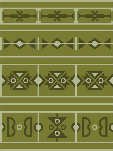 Wallpaper with various geometric shapes. Background is olive green, shapes in a dark green colour colour.