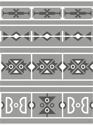 Wallpaper with various geometric shapes. Background is light grey, shapes in colours: dark grey, and white.