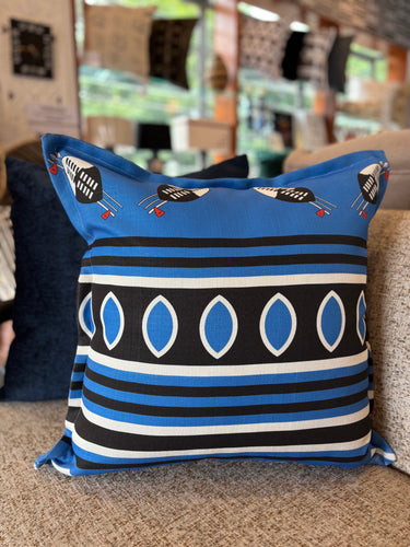 Swazi Shield Cushions Blue 60cm x 60cm