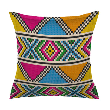 Zulu Beads Inspired African Print Cushions Pink, Orange and Green 60cm x 60cm