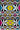 Ndebele pattern geometric wallpaper with with various geometric shapes in a repeating order. Colours blue, white, black, yellow and pink. 