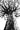 A black and white stylised print of a quiver tree.