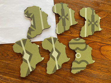 MoTSO DeSIGNED African Map Handmade Coasters Green