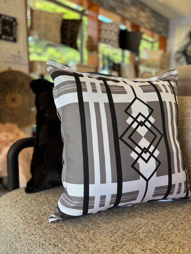 Venda Heritage Cushions  Monochrome Textile Geometry 60cm x 60cm