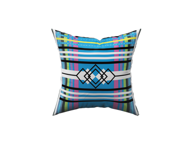 African Print Venda Inspired Blue Square Cushions 60cm x 60cm