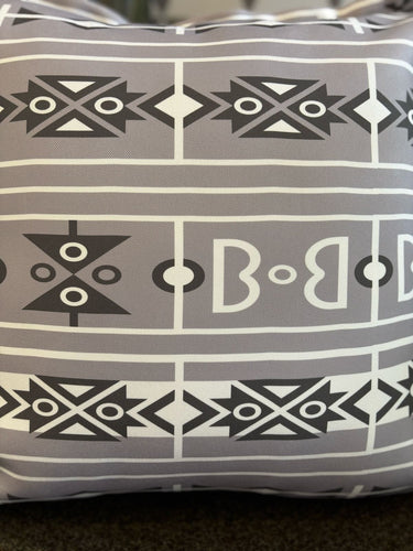 Sepedi Inspired African Print Grey Square Cushions 60cm x 60cm