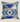 Front view of a square NIZARRA cushion with a Zulu bead-inspired geometric pattern in cobalt blue, turquoise, black, grey and white.