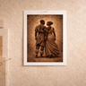 Sankofa The Return archival paper wall art print mounted on textured neutral wall with soft earthy tones